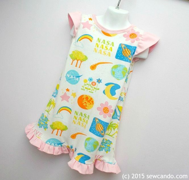 Making a Flutter Ruffle Trim Nightgown AND A Pattern For It Sew Can